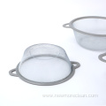 Round Metal Mesh Strainer Fruit Vegetable Colander